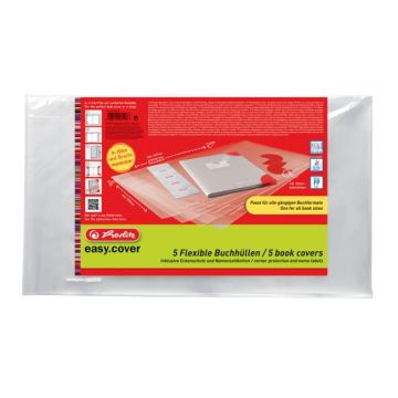 Flexibilný obal na knihy a zošity Herlitz easy.cover, 5 ks, v sáčku
