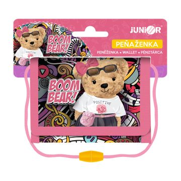 Detská textilná peňaženka JUNIOR S9 - Boom Bear - medveď