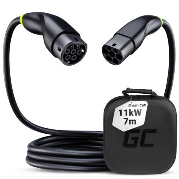 Green Cell GC Snap Type 2 EV nabíjací kábel 11kW 7m pre Tesla Model Y 3 S X, VW ID.4, Kia EV6, Hyundai IONIQ 5, Ford Mach-E