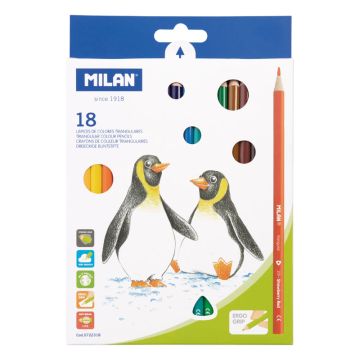 Pastelky MILAN trojhranné 18 ks