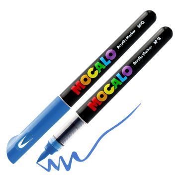 Popisovač M&G MOCALO Acrylic Marker, štetcový hrot - Sky Blue 600