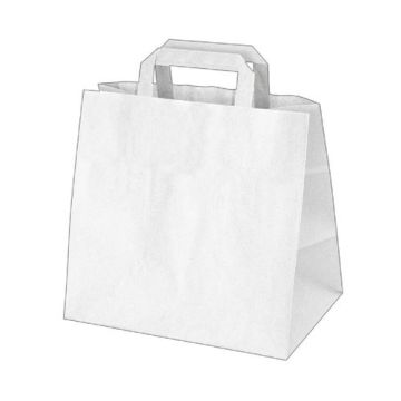 Papierová taška 260x170x250mm biela - široké dno