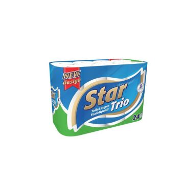 Toaletný papier, 3 vrstvový, 24 kotúčov, "Star"