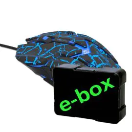 E-blue Auroza Gaming Myš drôtová, čierna, 4000DPI, e-box