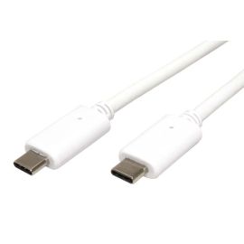 USB kábel (3.1), USB C samec - USB C samec, 1m, biely, plastic bag, USB Power Delivery, DOPREDAJ