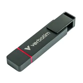 Verbatim USB flash disk, USB C a USB 3.2 Gen 1, 512GB, Dual QuickStick, šedý, 32042, USB C, s pútkom