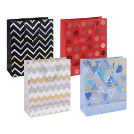 Darčeková taška DONAU HOME, laminovaná, 25x30x10cm, celoročná, šnúrka, mix motívov bez možnosti výberu