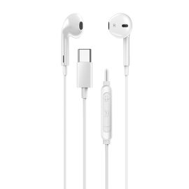 Genius HS-M365, slúchadlá s mikrofónom, biela, 2.0, špuntové, USB Type-C