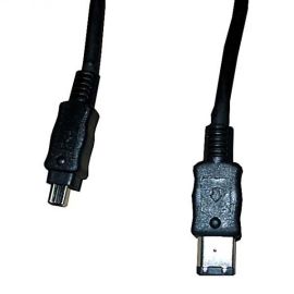FireWire kábel IEEE 1394 (6pin) samec - IEEE 1394 (4pin) samec, 2 m, čierny, balené v sáčku