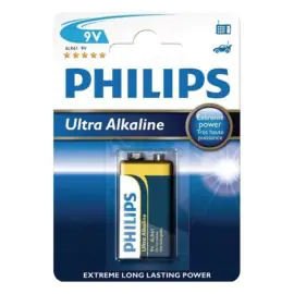 PHILIPS Jednorázové alkalická batéria 9V, 1-pack
