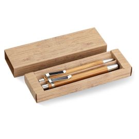 Guľôčkové pero (čierna náplň) a mechanická ceruzka , wood
