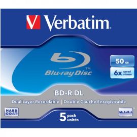 Verbatim BD-R, Dual Layer 50GB, jewel box, 43748, 6x, 5-pack, pre archiváciu dát