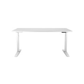 Výškovo nastaviteľný stôl BASIC, 2-motorový, 160x80 cm, podnož biela + doska biela