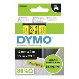 Dymo páska 45018, S0720580, čierny tlač/žltý podklad, 7m, 12mm, D1