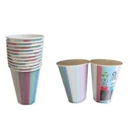 Papierový pohár ’farebné pruhy’ Ø 73 mm, 0,18 l (50 ks)