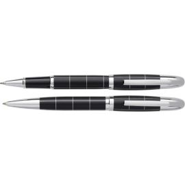 Guľôčkové pero a roller (modrá náplň) , black/silver