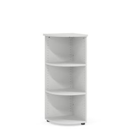 Policová skriňa BASIC, otvorená, rohová, 40x40x111,7cm, biela