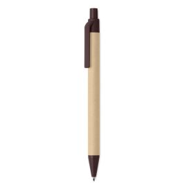 Guľôčkové pero z papiera a kávových šupiek (modrá náplň) , Brown