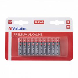 Batéria alkalická, AAA (LR03), AAA, 1.5V, Verbatim, blister, 20-pack, 49876