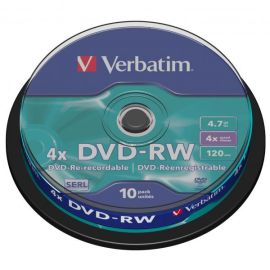Verbatim DVD-RW, Matt Silver, 43552, 4.7GB, 4x, spindle, 10-pack, bez možnosti potlače, 12cm, pre archiváciu dát