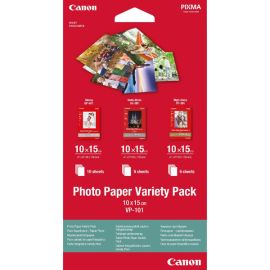 Canon Photo Paper Variety Pack VP-101, VP-101, foto papier, 5x PP201, 5x SG201, 10x GP501 typ lesklý, 0775B078, biely, 10x15cm, 4x