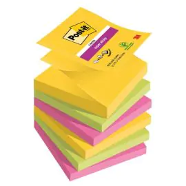 Samolepiace Z-bločky Post-it Super Sticky CARNIVAL, veľkosť 76x76 mm, 6 bločkov po 90 lístkov