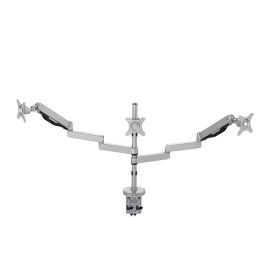 Polohovatelný držiak pre 3 monitory, 2-9KG, svorka a priechodka stola, 17"-30", USB HUB, 75x75/100x100, šedý
