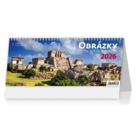 Stolový kalendár stĺpcový 32,1x13,4 cm - Obrázky zo sveta 2026