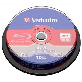 Verbatim BD-RE, Single Layer ScratchGuard Plus, 25GB, cake box, 43694, 2x, 10-pack, pre archiváciu dát