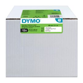 Dymo papierové štítky 89mm x 28mm, biele, adresná, 12 x 130 ks, 2093091, 12 roliek v balení, cena za balenie