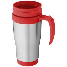 Termohrnček (400 ml) , Silver,Red