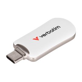 Verbatim USB flash disk, USB C, 128GB, Plectra, biely, 30229, USB C