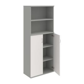 Policová skriňa Strong, 80x192x40 cm, biela/sivá