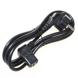 Sieťový kábel 230V napájací, CEE7 (vidlica) - C13, 5m, VDE approved, čierny, lomený, DOPREDAJ