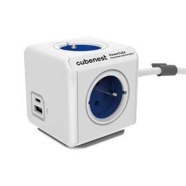 Cubenest - PowerCube, 1.5m, Extended USB PD 20W A+C, modrá, POWERCUBE, 4 zásuvky, USB A+C, Power Delivery 20W
