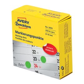 Avery Zweckform etikety 19mm, svetlo zelené, 250 etikiet, značkovací, 3855, pre ručný popis