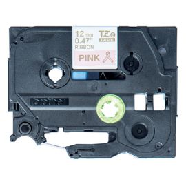 Brother originál páska do tlačiarne štítkov, Brother, TZE-RE34, zlatý tlač/ružový podklad, 4m, 12mm, pruhovaná