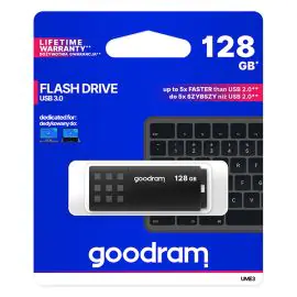 Goodram USB flash disk, USB 3.0, 128GB, UME3, čierny, UME3-1280K0R11, USB A, s krytkou