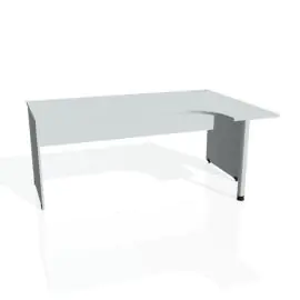 Pracovný stôl Gate, ergo, ľavý, 180x75,5x120 cm, sivá/sivá