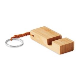 Kľúčenka so stojanom na smartfón z bambusu , wood