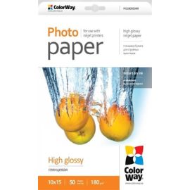 Papier pre atramentové tlačiarne ColorWay Vysoko lesklý 180g/m², 50ks, 10x15 PG1800504R