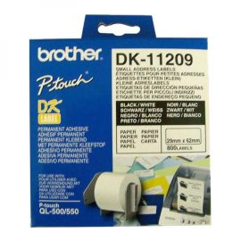 Brother papierové štítky 29mm x 62mm, biela, 800 ks, DK11209, pre tlačiarne rady QL
