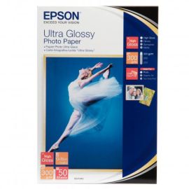 Epson Ultra Glossy Photo Paper, foto papier, lesklý, biely, R200, R300, R800, RX425, RX500, 10x15cm, 4x6", 300 g/m2, 50 ks, C13S04