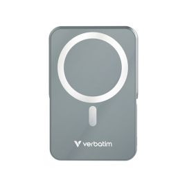 Verbatim, power banka s bezdrôtovým nabíjaním, 5V, nabíjanie telefónu, 32268, 10 000mAh, magnetické pripevnenie, Šedá