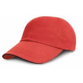 Heavy Brushed Cotton Cap , red/black