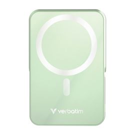Verbatim, power banka s bezdrôtovým nabíjaním, 5V, nabíjanie telefónu, 32259, 10 000mAh, magnetické pripevnenie, zelená