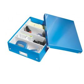 Stredná organizačná škatuľa Leitz Click & Store metalická modrá