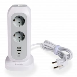 Nabíjacia stanica zásuvka, biela, Verbatim