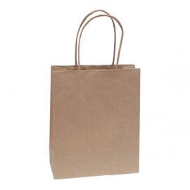 Ekologické papierové tašky hnedé s krúteným uchom 18x8x22cm