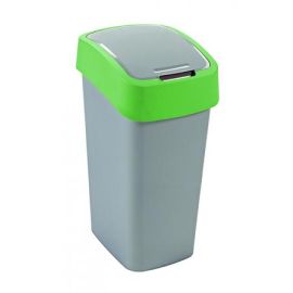Odpadkový kôš s výklopným vekom, na triedenie odpadu, plastový, 50 l, CURVER, zelená/sivá